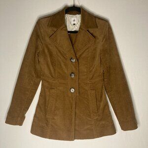 CABI Journey Corduroy Jacket Cotton Three Button Blend Brown 3554 Size XS Womens